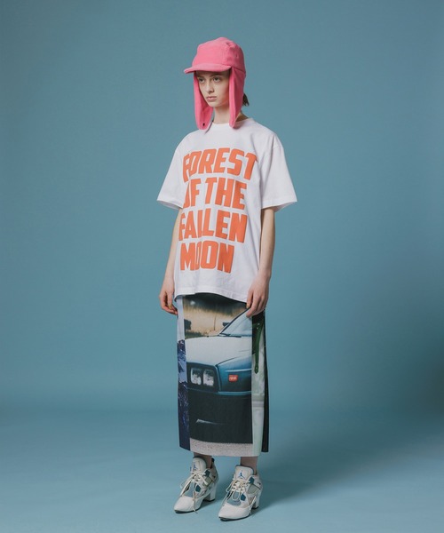 NON TOKYO(ノントーキョー)の「PRINT RIB SKIRT(スカート・レディース・マルチ/チャコール・FREE)」の4枚目の写真