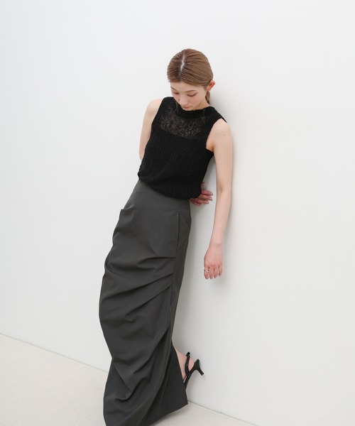 select MOCA(セレクトモカ)の「【サイズ展開あり】ドレープタイトスカート(スカート・レディース・アイボリー/スミクロ・LARGE/MEDIUM)」の10枚目の写真