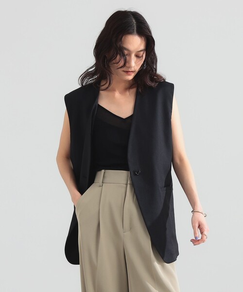 Demi-Luxe BEAMS（デミルクス ビームス）の「ナチュラル オックス ジレ（ベスト・レディース・ナチュラル/ブラック・36/38）」の17枚目の写真