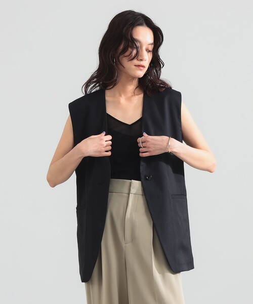 Demi-Luxe BEAMS（デミルクス ビームス）の「ナチュラル オックス ジレ（ベスト・レディース・ナチュラル/ブラック・36/38）」の16枚目の写真