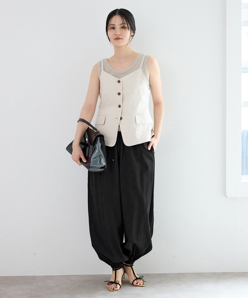 IENA(イエナ)の「ウォッシャブルタフタバルーンパンツ(その他パンツ・レディース・ホワイト/ブラック・36/38)」の12枚目の写真
