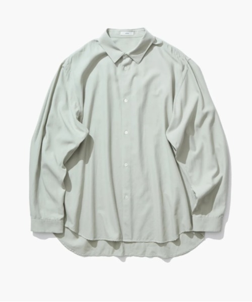 ATON（エイトン）の「ATON (エイトン)COTTON SILK VIERA | LOOSE FIT SHIRT（シャツ/ブラウス・メンズ・モスグリーン/キャメル・4/6）」の2枚目の写真