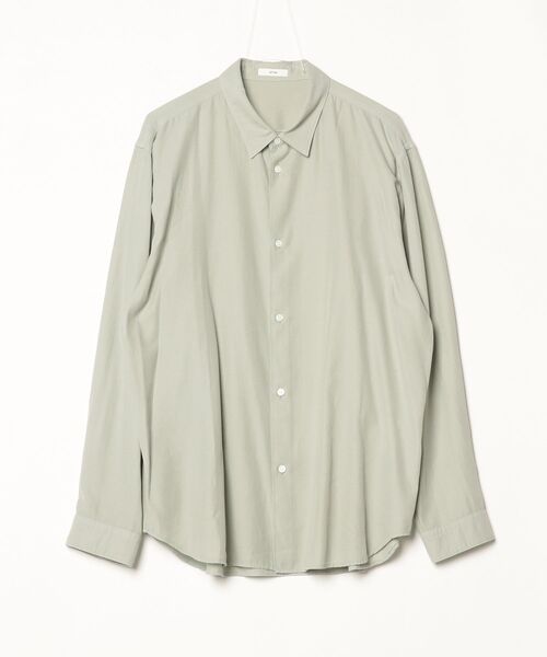ATON（エイトン）の「ATON (エイトン)COTTON SILK VIERA | LOOSE FIT SHIRT（シャツ/ブラウス・メンズ・モスグリーン/キャメル・4/6）」の9枚目の写真