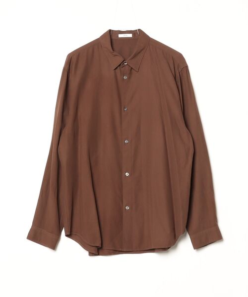 ATON（エイトン）の「ATON (エイトン)COTTON SILK VIERA | LOOSE FIT SHIRT（シャツ/ブラウス・メンズ・モスグリーン/キャメル・4/6）」の8枚目の写真
