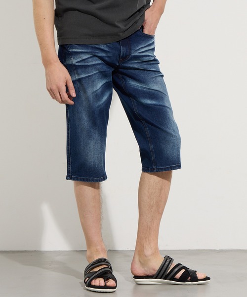 HIDEAWAYS NICOLE（ハイダウェイニコル）の「アラカルトデニムクロップドパンツ（デニムパンツ・メンズ・ネイビー/ブルー/オフホワイト・X-LARGE/LARGE/MEDIUM/SMALL）」の2枚目の写真