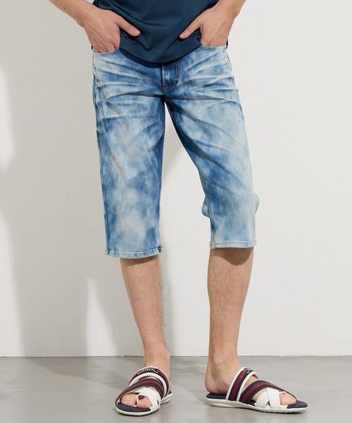 HIDEAWAYS NICOLE（ハイダウェイニコル）の「アラカルトデニムクロップドパンツ（デニムパンツ・メンズ・ネイビー/ブルー/オフホワイト・X-LARGE/LARGE/MEDIUM/SMALL）」の3枚目の写真