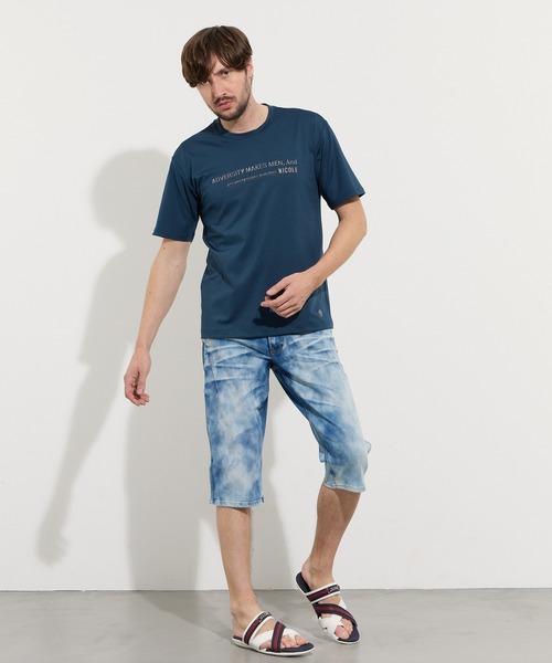 HIDEAWAYS NICOLE（ハイダウェイニコル）の「アラカルトデニムクロップドパンツ（デニムパンツ・メンズ・ネイビー/ブルー/オフホワイト・X-LARGE/LARGE/MEDIUM/SMALL）」の5枚目の写真