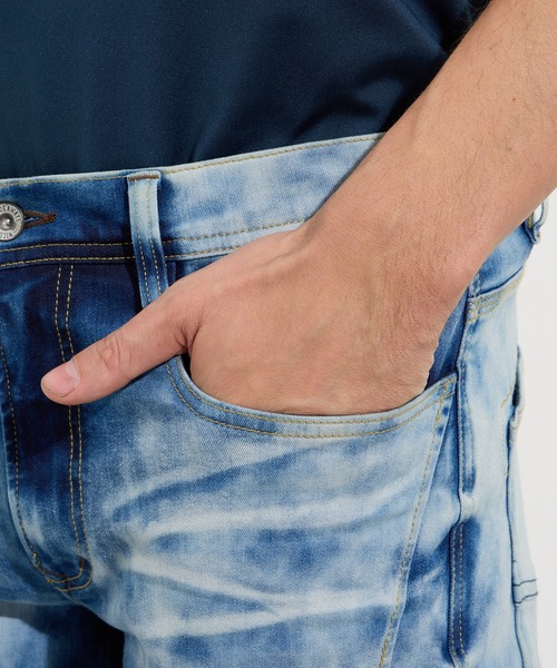 HIDEAWAYS NICOLE（ハイダウェイニコル）の「アラカルトデニムクロップドパンツ（デニムパンツ・メンズ・ネイビー/ブルー/オフホワイト・X-LARGE/LARGE/MEDIUM/SMALL）」の15枚目の写真