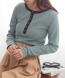 【Robert P. Miller】パネルリブ ヘンリー ロングスリーブTシャツ RM264-2281