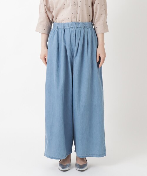 one'sterrace(ワンズテラス)の「デニムワイドパンツ(デニムパンツ・レディース・ブルー系その他7/ネイビー系5・02)」の13枚目の写真