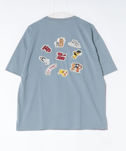 Tom＆Jerry（トムアンドジェリー）の「【公式】トムとジェリー　ワッペン&PUアップリケTシャツ（Tシャツ/カットソー・メンズ・オートミール/グレイッシュベージュ/ブラック/サックスブルー・L/M）」の5枚目の写真