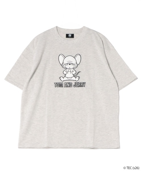 Tom＆Jerry（トムアンドジェリー）の「【公式】トムとジェリー　ワッペン&PUアップリケTシャツ（Tシャツ/カットソー・メンズ・オートミール/グレイッシュベージュ/ブラック/サックスブルー・L/M）」の3枚目の写真