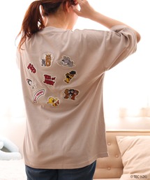 【公式】トムとジェリー　ワッペン&PUアップリケTシャツ