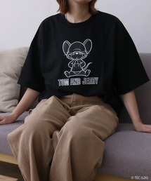 TOM&JERRY（トムアンドジェリー）の「【公式】トムとジェリー　ワッペン&PUアップリケTシャツ（Tシャツ/カットソー）」