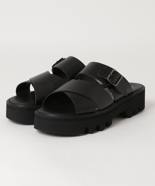 foot the coacher(フットザコーチャー)の「CROSS BELT SANDALS TWETY SOLE(サンダル・メンズ・ブラック・9/8h/7h)」の1枚目の写真