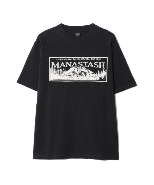 MANASTASH(マナスタッシュ)の「MANASTASH/マナスタッシュ HEMP TEE RIDGE(Tシャツ/カットソー・メンズ・ホワイト/ブラック/ライム・L/S/XL/M)」の1枚目の写真