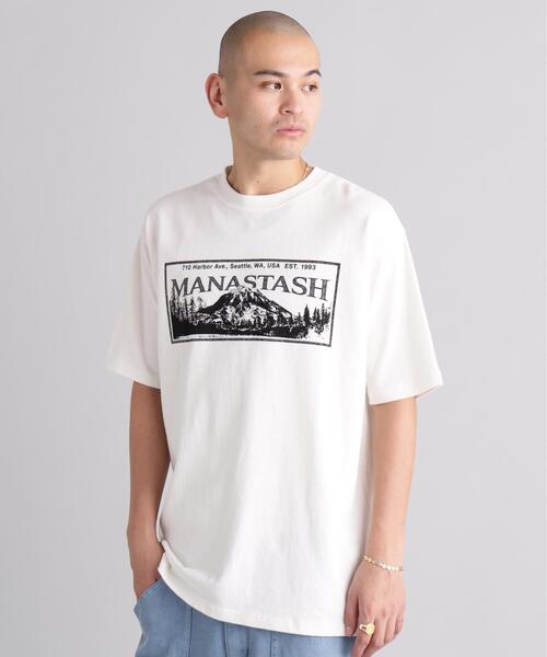 MANASTASH(マナスタッシュ)の「MANASTASH/マナスタッシュ HEMP TEE RIDGE(Tシャツ/カットソー・メンズ・ホワイト/ブラック/ライム・L/S/XL/M)」の6枚目の写真