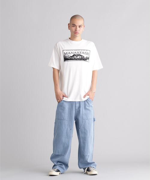 MANASTASH(マナスタッシュ)の「MANASTASH/マナスタッシュ HEMP TEE RIDGE(Tシャツ/カットソー・メンズ・ホワイト/ブラック/ライム・L/S/XL/M)」の7枚目の写真