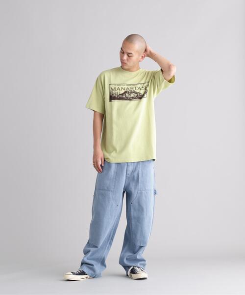 MANASTASH(マナスタッシュ)の「MANASTASH/マナスタッシュ HEMP TEE RIDGE(Tシャツ/カットソー・メンズ・ホワイト/ブラック/ライム・L/S/XL/M)」の9枚目の写真