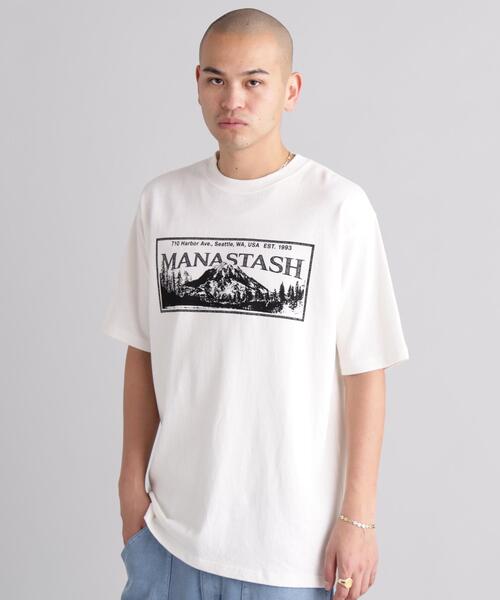 MANASTASH(マナスタッシュ)の「MANASTASH/マナスタッシュ HEMP TEE RIDGE(Tシャツ/カットソー・メンズ・ホワイト/ブラック/ライム・L/S/XL/M)」の2枚目の写真