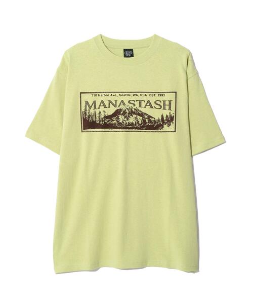 MANASTASH(マナスタッシュ)の「MANASTASH/マナスタッシュ HEMP TEE RIDGE(Tシャツ/カットソー・メンズ・ホワイト/ブラック/ライム・L/S/XL/M)」の5枚目の写真
