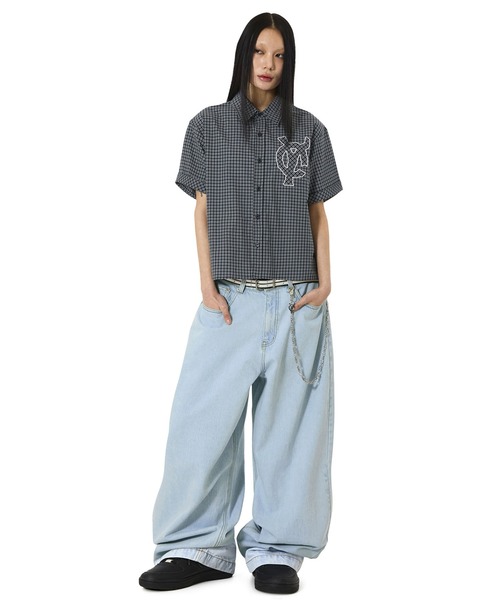 OY(オーワイ)の「『OY/オーワイ』WIDE VOLUME PANTS/ワイドボリュームデニムパンツ(デニムパンツ・メンズ・ブルー・S/M/L)」の3枚目の写真