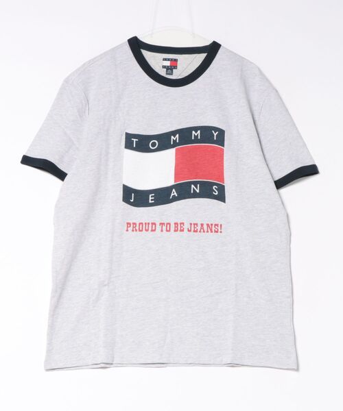 TOMMY HILFIGER(トミーヒルフィガー)の「フラッグロゴ Tシャツ(Tシャツ/カットソー・メンズ・グレー/ネイビー/ホワイト・LARGE/X-LARGE/MEDIUM)」の1枚目の写真