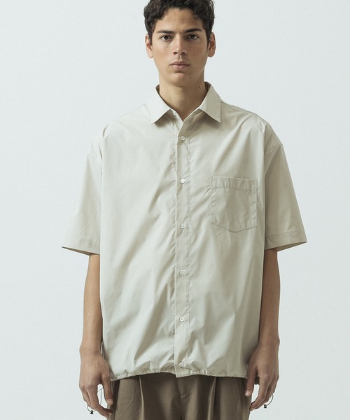 SLICK(スリック)の「【SLICK/スリック】Cotton Like Typewriter Drawstring Regular Collar Shirt/コットンライク タイプライター ドローストリング レギュラーカラーシャツ(シャツ/ブラウス・メンズ・オレンジ/ブラック/ブルー/グレイッシュベージュ・2/1/3)」の5枚目の写真