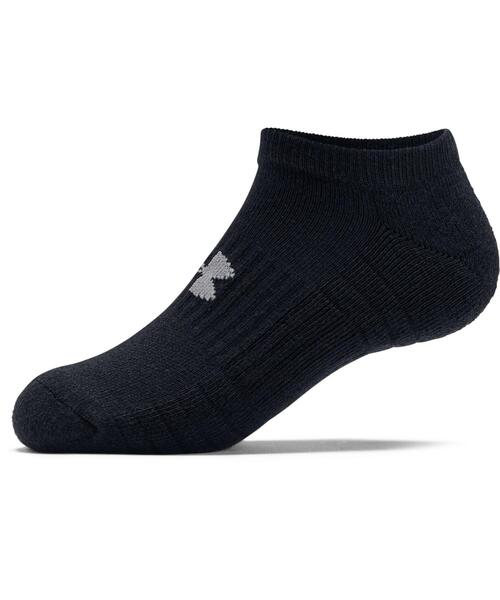 UNDER ARMOUR(アンダーアーマー)の「UAトレーニング コットン ノーショー ソックス (3足セット)(トレーニング/メンズ/レディース)(ソックス/靴下・レディース・ブラック・M/L)」の4枚目の写真