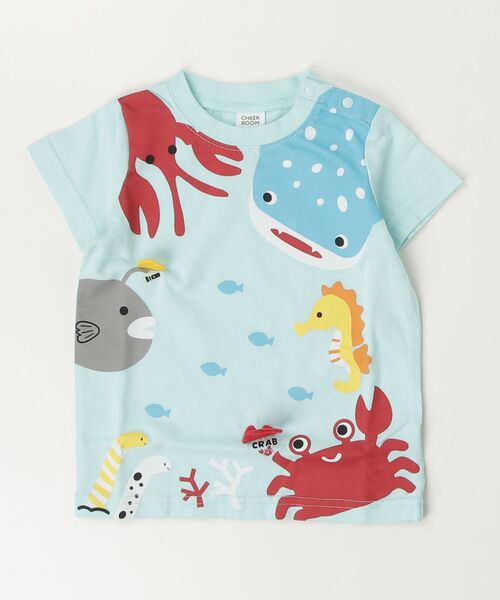 CHEEK ROOM(チークルーム)の「CHEEK ROOM/チークルーム 海の魚たち Tシャツ(Tシャツ/カットソー・キッズ・イエロー/オレンジ/サックスブルー・80cm/100cm/110cm/120cm/130cm/90cm)」の5枚目の写真