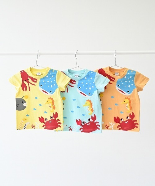 CHEEK ROOM(チークルーム)の「CHEEK ROOM/チークルーム 海の魚たち Tシャツ(Tシャツ/カットソー・キッズ・イエロー/オレンジ/サックスブルー・80cm/100cm/110cm/120cm/130cm/90cm)」の6枚目の写真