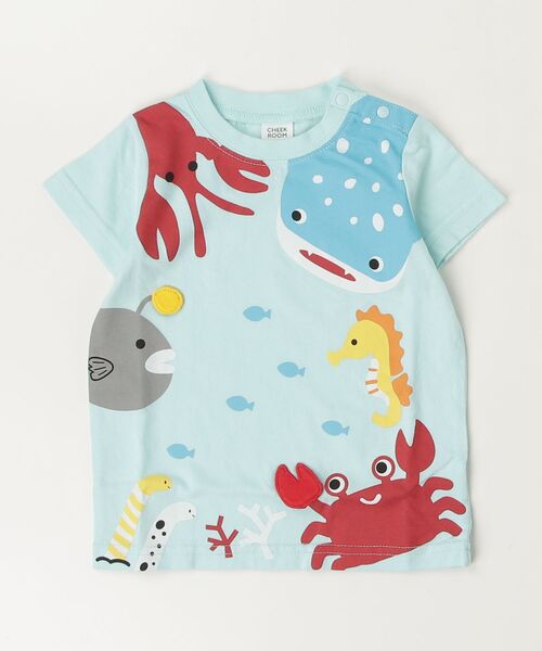 CHEEK ROOM(チークルーム)の「CHEEK ROOM/チークルーム 海の魚たち Tシャツ(Tシャツ/カットソー・キッズ・イエロー/オレンジ/サックスブルー・80cm/100cm/110cm/120cm/130cm/90cm)」の8枚目の写真