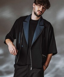 NO ID.（ノーアイディ）の「mj11569-ﾊｰﾌｽﾘｰﾌﾞﾗｲﾀﾞｰｽ1B-JKT ジャケット(858006-469J)（ライダースジャケット）」