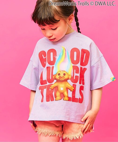 F.O.KIDS(エフオーキッズ)の「トロールズ グラフィックTシャツ(Tシャツ/カットソー・キッズ・ライム/オフホワイト/ラベンダー・140/130/150/120/110/100/90/80)」の1枚目の写真