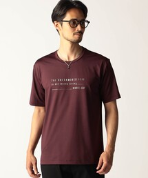 メタルジェルプリントクルーネックＴシャツ