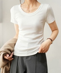 無地リブTシャツ