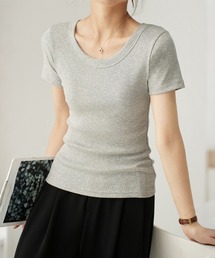 無地リブTシャツ