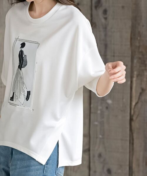 rps(アールピーエス)の「スパンコールGirlワイドT(Tシャツ/カットソー・レディース・ライトグレー/ブラック/オフホワイト・フリー)」の8枚目の写真