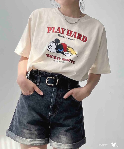 AS KNOW AS plus(アズノゥアズプラス)の「〇Disney / アソートTシャツ 【Disney(ディズニー)】(Tシャツ/カットソー・レディース・アイボリー/サックスブルー/チャコールグレー/杢グレー/ホワイト系/グレー系/アイボリー系/サックスブルー系・FREE)」の10枚目の写真