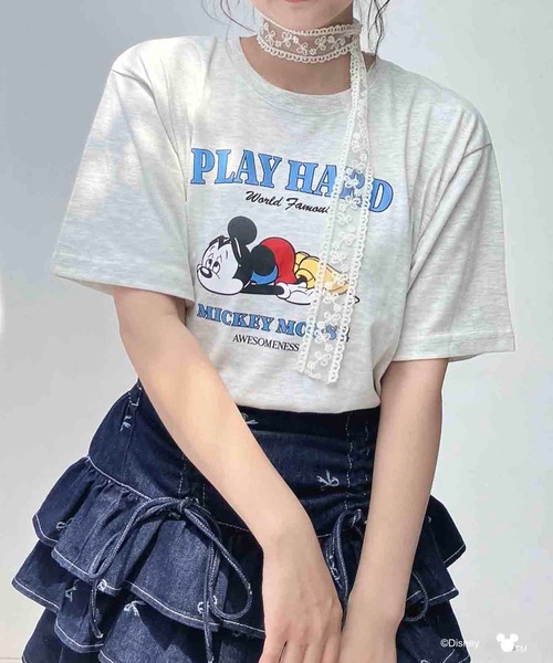 AS KNOW AS plus(アズノゥアズプラス)の「〇Disney / アソートTシャツ 【Disney(ディズニー)】(Tシャツ/カットソー・レディース・アイボリー/サックスブルー/チャコールグレー/杢グレー/ホワイト系/グレー系/アイボリー系/サックスブルー系・FREE)」の11枚目の写真