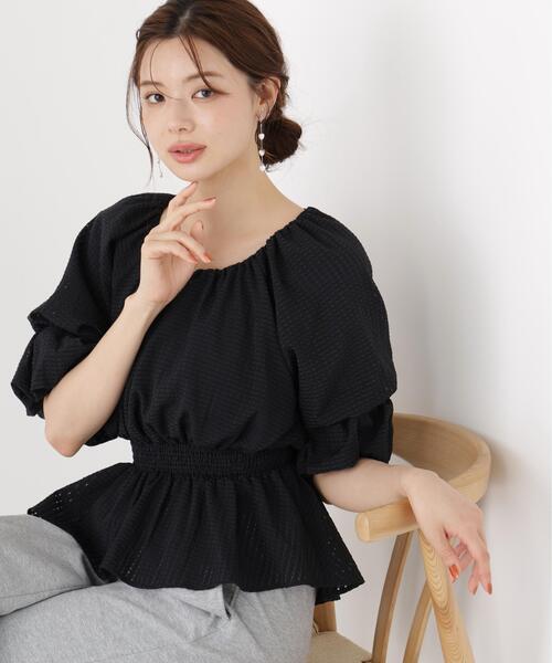 PROPORTION BODY DRESSING（プロポーションボディドレッシング）の「【中川紅葉さん着用＜ａ＞２ＷＡＹオフショルフィッシュテールブラウス / 1216219600（シャツ/ブラウス・レディース・ホワイト/イエロー/ブラック・SMALL/MEDIUM）」の3枚目の写真