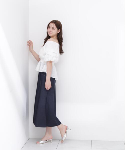 PROPORTION BODY DRESSING（プロポーションボディドレッシング）の「【中川紅葉さん着用＜ａ＞２ＷＡＹオフショルフィッシュテールブラウス / 1216219600（シャツ/ブラウス・レディース・ホワイト/イエロー/ブラック・SMALL/MEDIUM）」の5枚目の写真