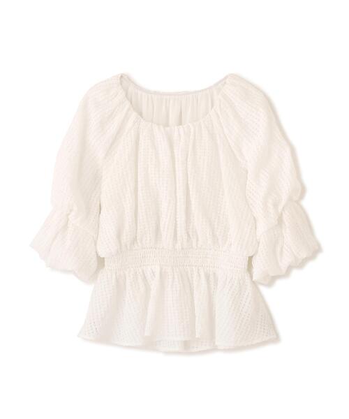 PROPORTION BODY DRESSING（プロポーションボディドレッシング）の「【中川紅葉さん着用＜ａ＞２ＷＡＹオフショルフィッシュテールブラウス / 1216219600（シャツ/ブラウス・レディース・ホワイト/イエロー/ブラック・SMALL/MEDIUM）」の7枚目の写真