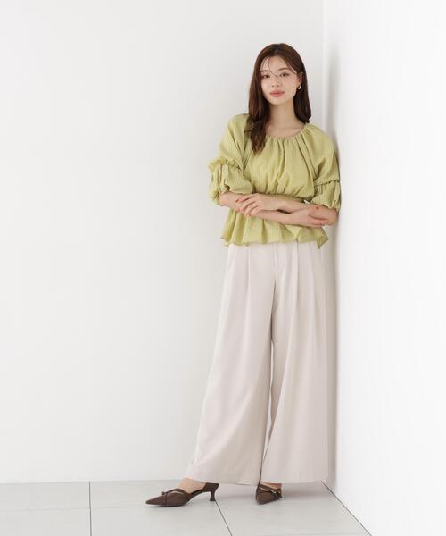 PROPORTION BODY DRESSING（プロポーションボディドレッシング）の「【中川紅葉さん着用＜ａ＞２ＷＡＹオフショルフィッシュテールブラウス / 1216219600（シャツ/ブラウス・レディース・ホワイト/イエロー/ブラック・SMALL/MEDIUM）」の13枚目の写真