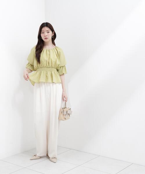 PROPORTION BODY DRESSING（プロポーションボディドレッシング）の「【中川紅葉さん着用＜ａ＞２ＷＡＹオフショルフィッシュテールブラウス / 1216219600（シャツ/ブラウス・レディース・ホワイト/イエロー/ブラック・SMALL/MEDIUM）」の17枚目の写真