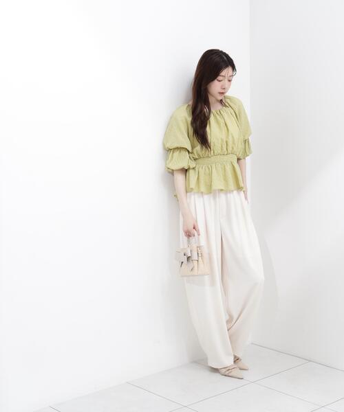 PROPORTION BODY DRESSING（プロポーションボディドレッシング）の「【中川紅葉さん着用＜ａ＞２ＷＡＹオフショルフィッシュテールブラウス / 1216219600（シャツ/ブラウス・レディース・ホワイト/イエロー/ブラック・SMALL/MEDIUM）」の18枚目の写真