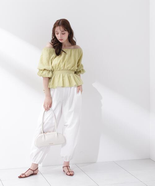 PROPORTION BODY DRESSING（プロポーションボディドレッシング）の「【中川紅葉さん着用＜ａ＞２ＷＡＹオフショルフィッシュテールブラウス / 1216219600（シャツ/ブラウス・レディース・ホワイト/イエロー/ブラック・SMALL/MEDIUM）」の20枚目の写真