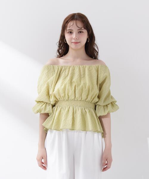 PROPORTION BODY DRESSING（プロポーションボディドレッシング）の「【中川紅葉さん着用＜ａ＞２ＷＡＹオフショルフィッシュテールブラウス / 1216219600（シャツ/ブラウス・レディース・ホワイト/イエロー/ブラック・SMALL/MEDIUM）」の22枚目の写真