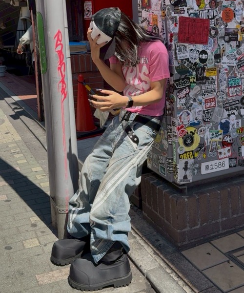 Never mind the XU（ネバーマインドザエックスユー）の「【Never mind the XU】musical note cap / 【ネバーマインド ザ エックスユー】ミュージカルノートメッシュキャップ（キャップ・メンズ・ブラック/ブラック×ホワイト・ONE SIZE）」の3枚目の写真
