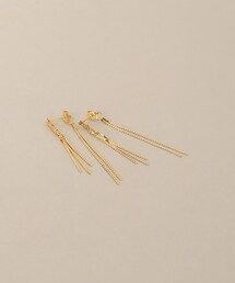 K10ダイヤモンド アーチクロス スタッドピアス（ピアス（両耳用